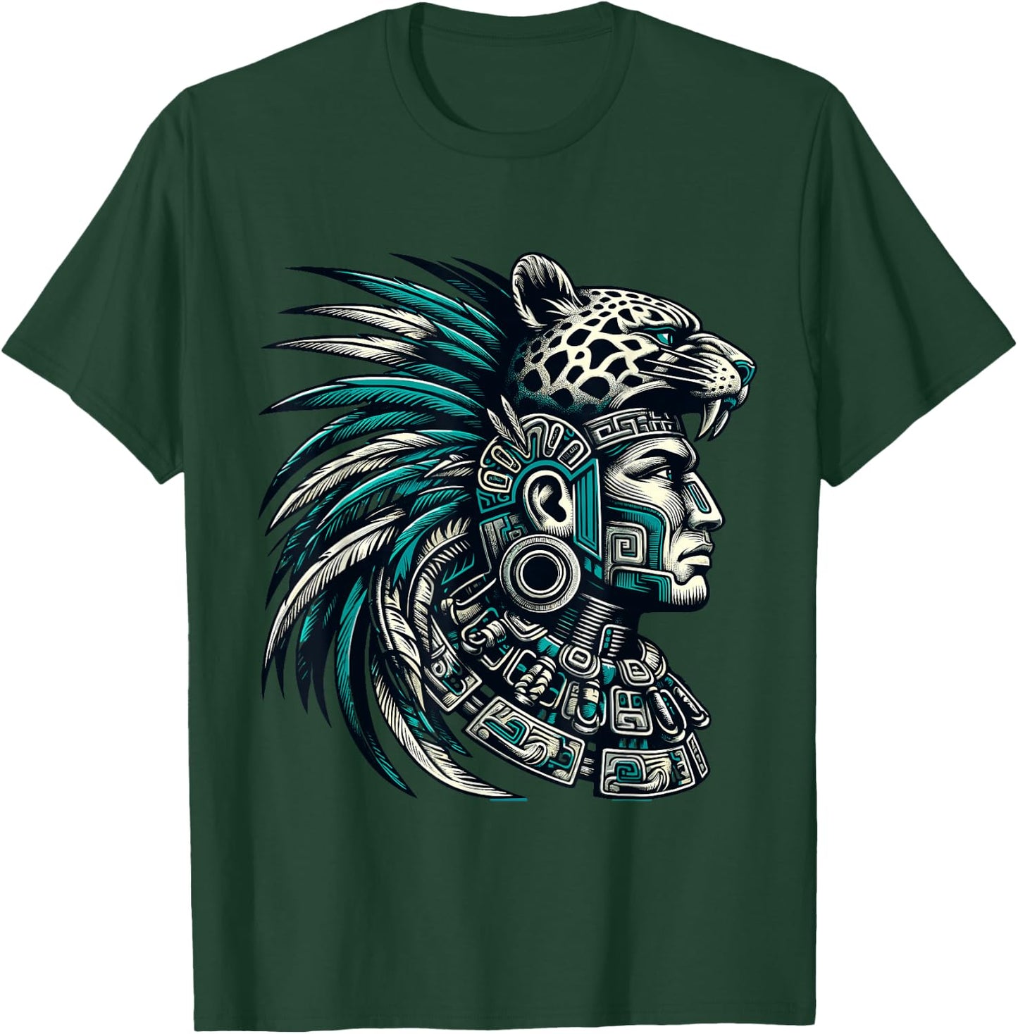 Aztec Warrior Jaguar T-Shirt - T-Shirt | Forest