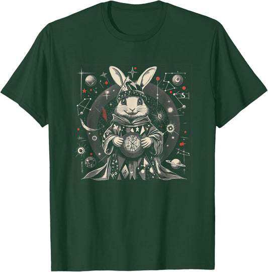 Easter Bunny Wizard Celestial Fantasy Art T-Shirt - T-Shirt | Forest