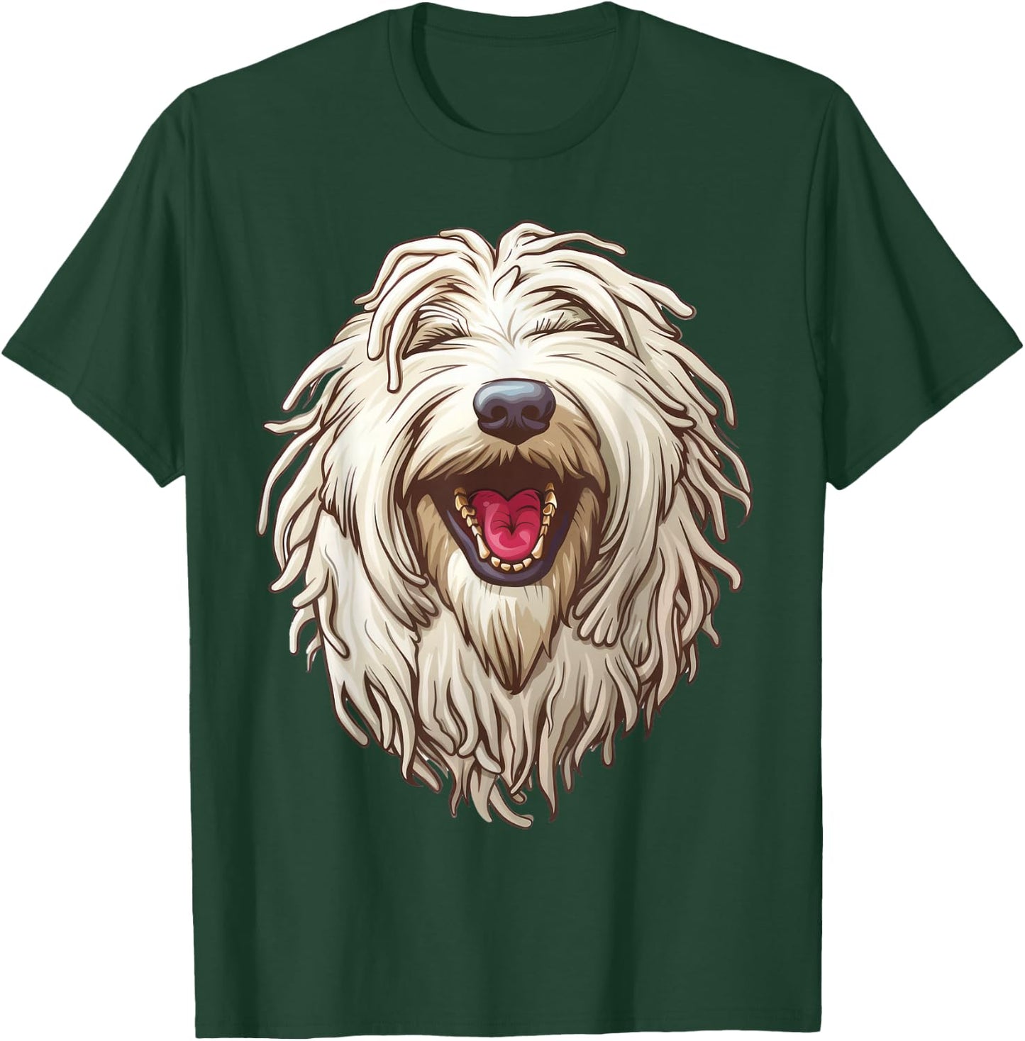 Komondor | Hungarian sheepdog | Cartoon Artwork T-Shirt - T-Shirt | Forest