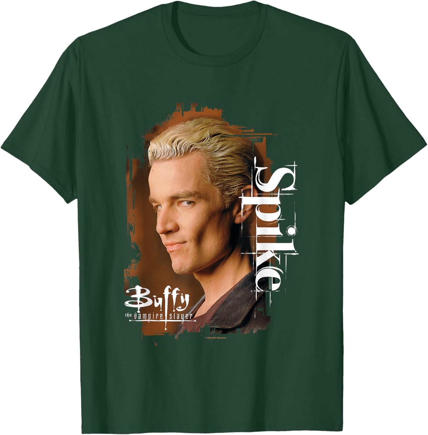 Buffy The Vampire Slayer Spike Face Closeup Vintage Poster , black T-Shirt - T-Shirt | Forest