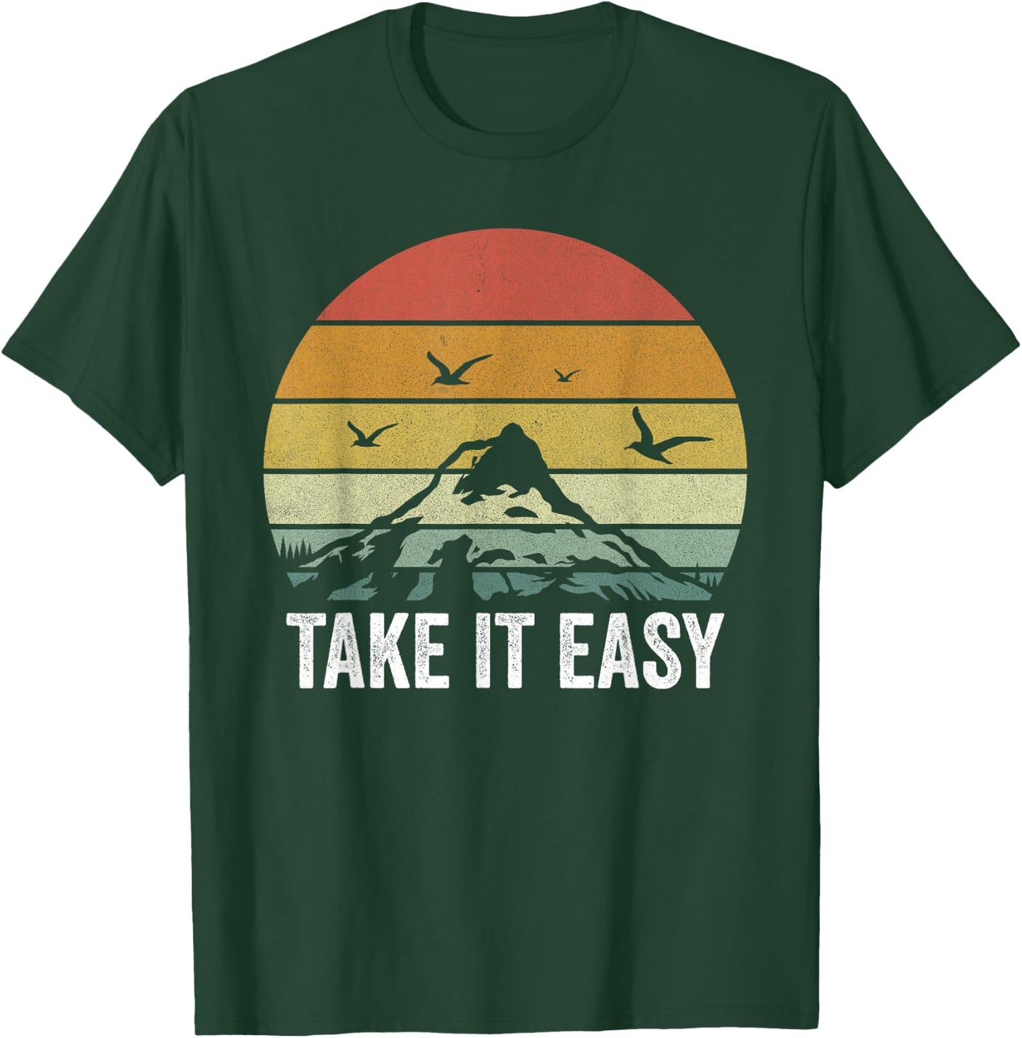 Retro Take It Easy Shirt Vintage Outdoors Camping T-Shirt - T-Shirt | Forest