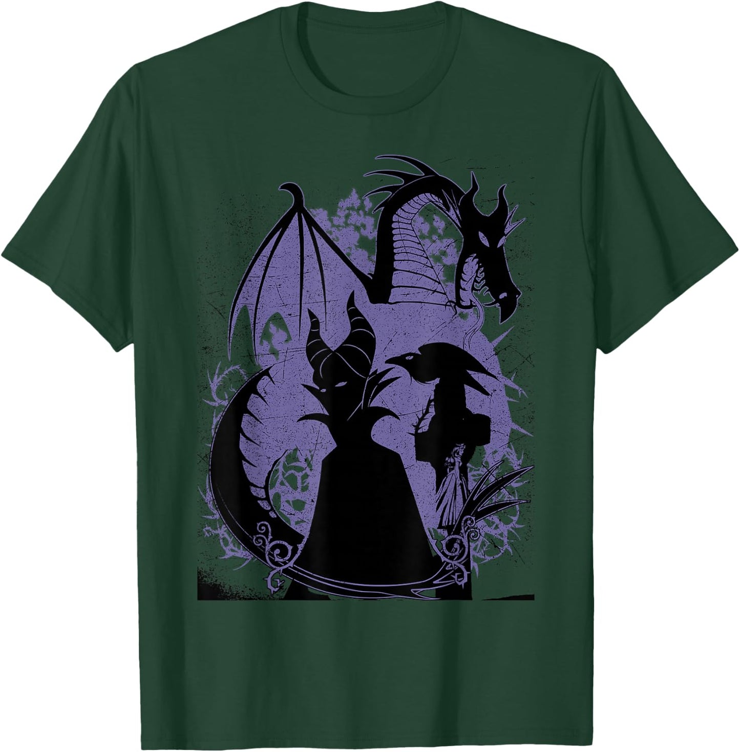 Disney Sleeping Beauty Maleficent Dragon Silhouette T-Shirt - T-Shirt | Forest