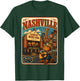 Nashville Capybara Travel Postcard Country Guitar T-Shirt - T-Shirt | Forest