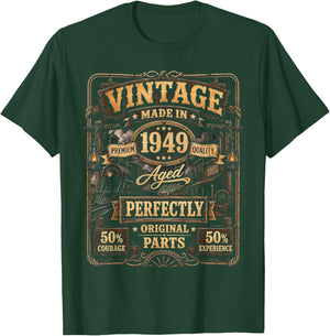 Vintage Made in 1949 Western Train Born in 1949 Birthday T-Shirt - T-Shirt | Forest