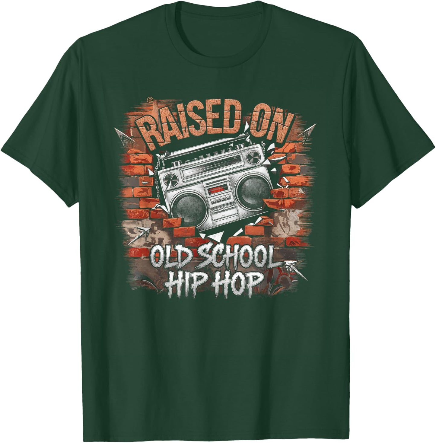 Raised ON Old School Graffiti Rap Hip HOP Cassette T-Shirt - T-Shirt | Forest