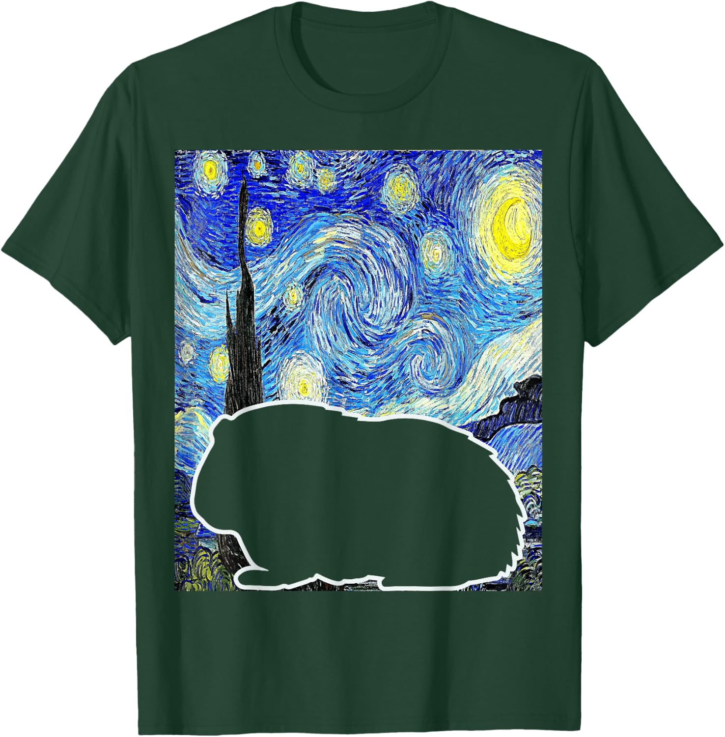 Guinea Pig Starry Night Van Gogh Guinea Pig Lover T-Shirt - T-Shirt | Forest