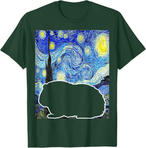 Guinea Pig Starry Night Van Gogh Guinea Pig Lover T-Shirt - T-Shirt | Forest