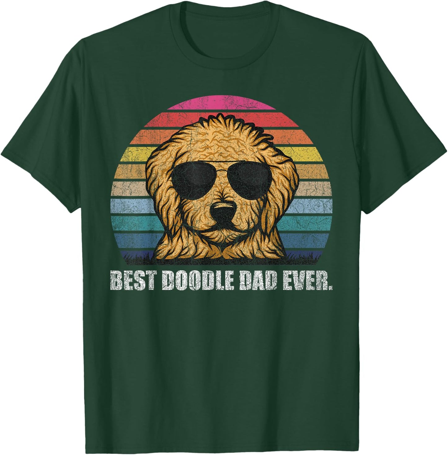 Best Doodle Dad Ever Shirt Vintage Retro Goldendoodle Dad T-Shirt - T-Shirt | Forest