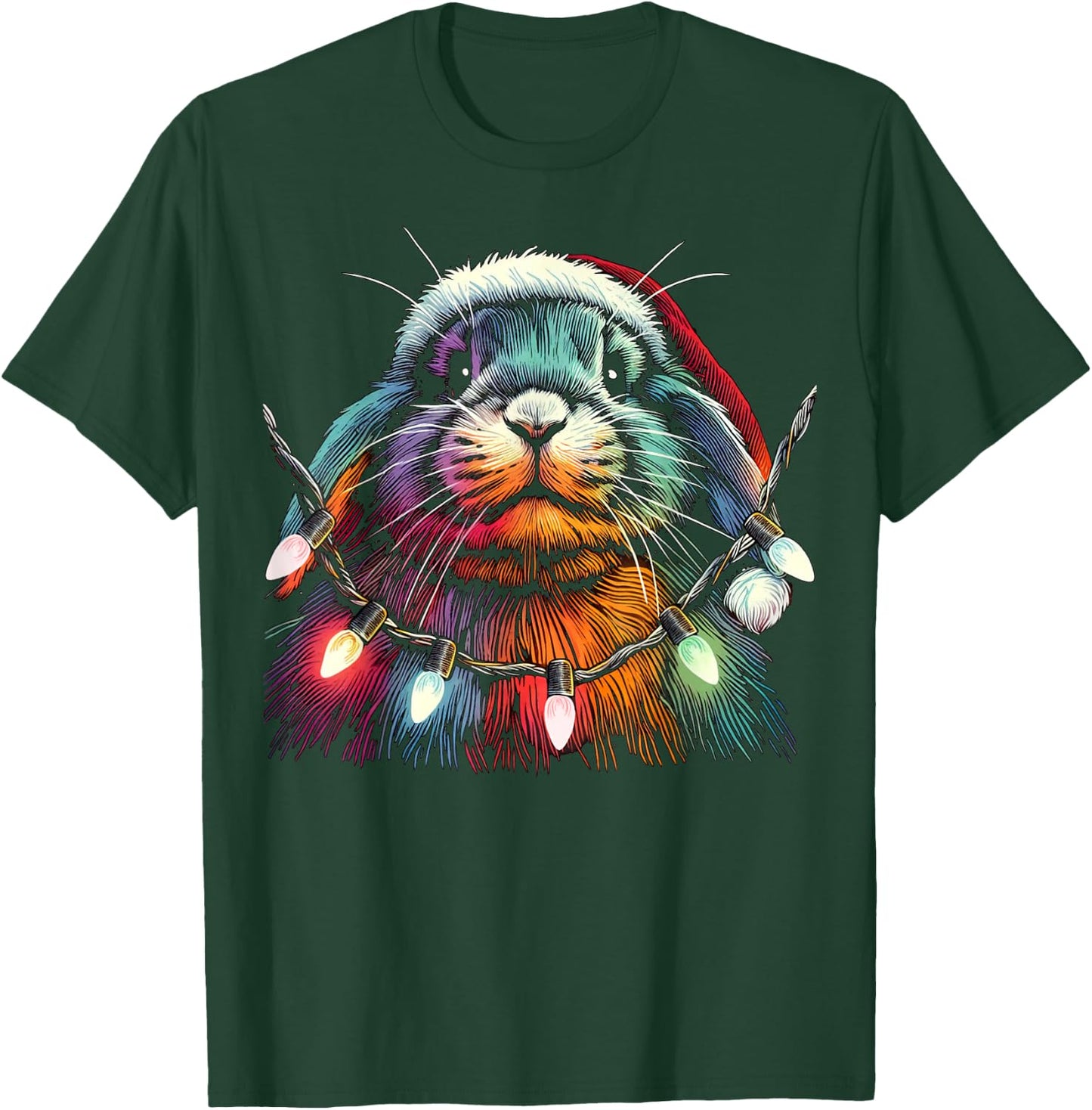 Christmas Lights: A Bunny’s Greatest Temptation Lop Rabbit T-Shirt - T-Shirt | Forest