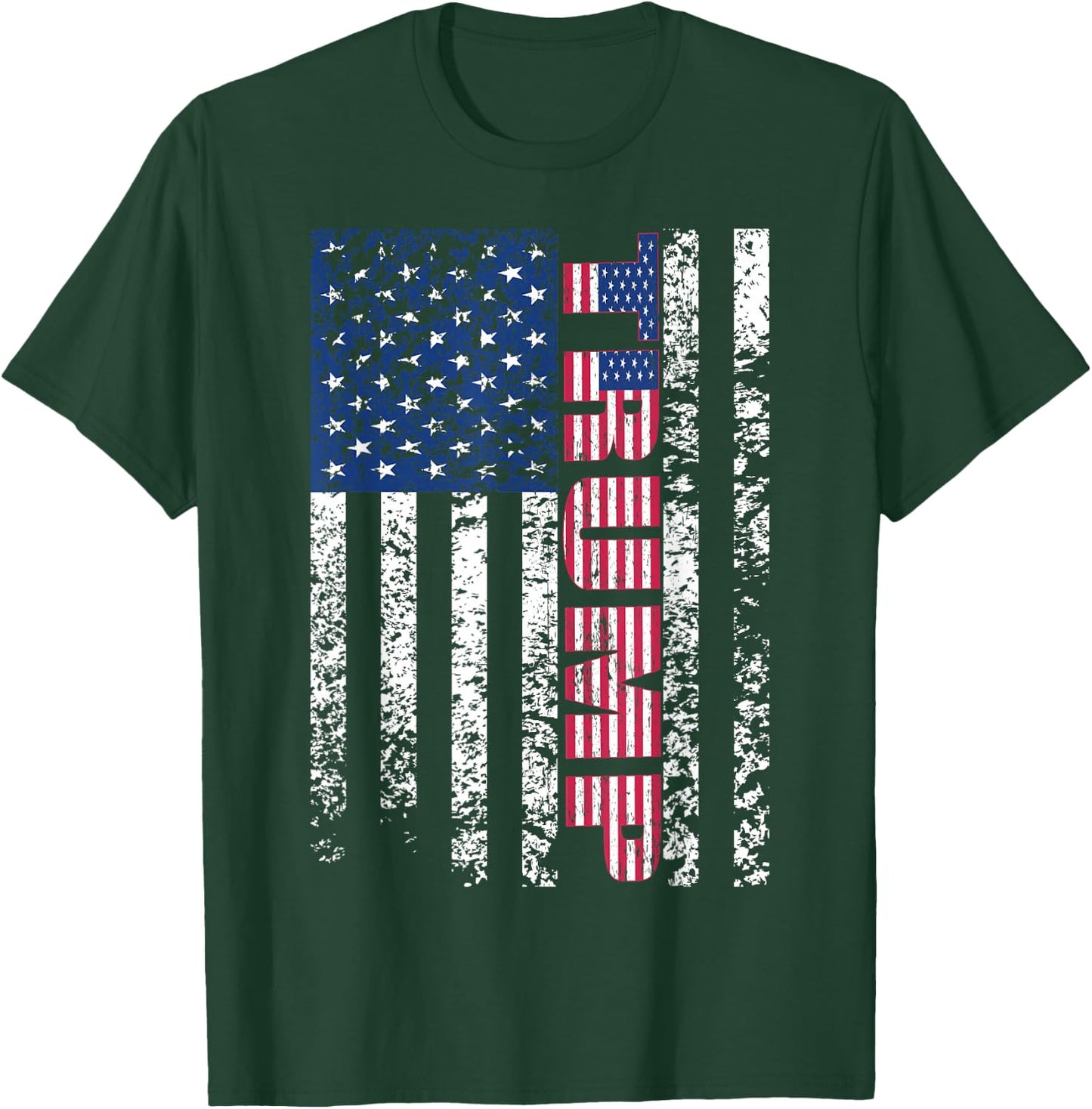Trump Vintage Retro Distressed USA Flag American trump flags T-Shirt - T-Shirt | Forest