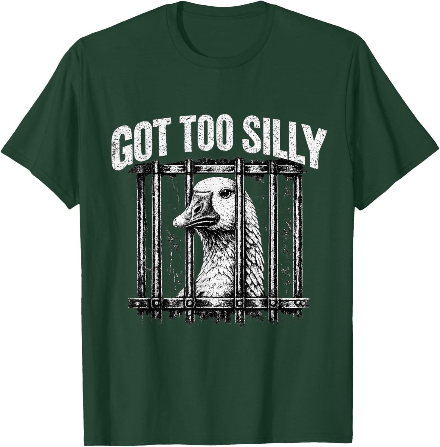 Got Too Silly Goose Meme Funny Goose Jailbird Prison T-Shirt - T-Shirt | Forest