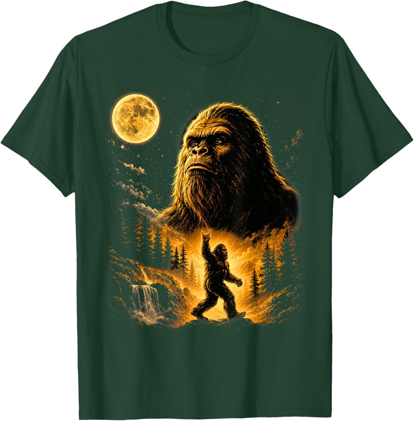 Bigfoot Howling to The Moon Meme Sasquatch Gifts T-Shirt - T-Shirt | Forest