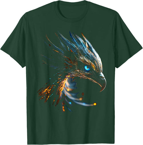 Phoenix Mythical Motif Fantasy Art Blue Eyes Phoenix , black