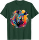 Rhinoceros Artwork Portrait Animal Art Colorful Splash Rhino T-Shirt - T-Shirt | Forest