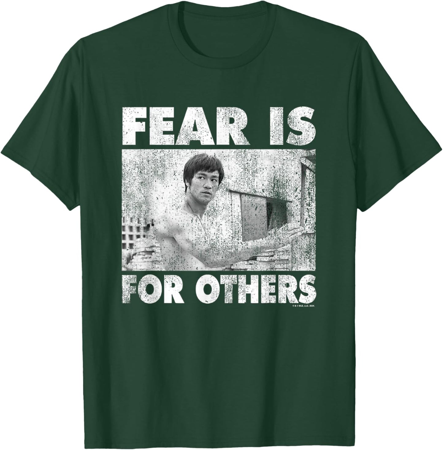 Bruce Lee Fear Is For Others Distressed Shot , Black, S T-Shirt - T-Shirt | Forest