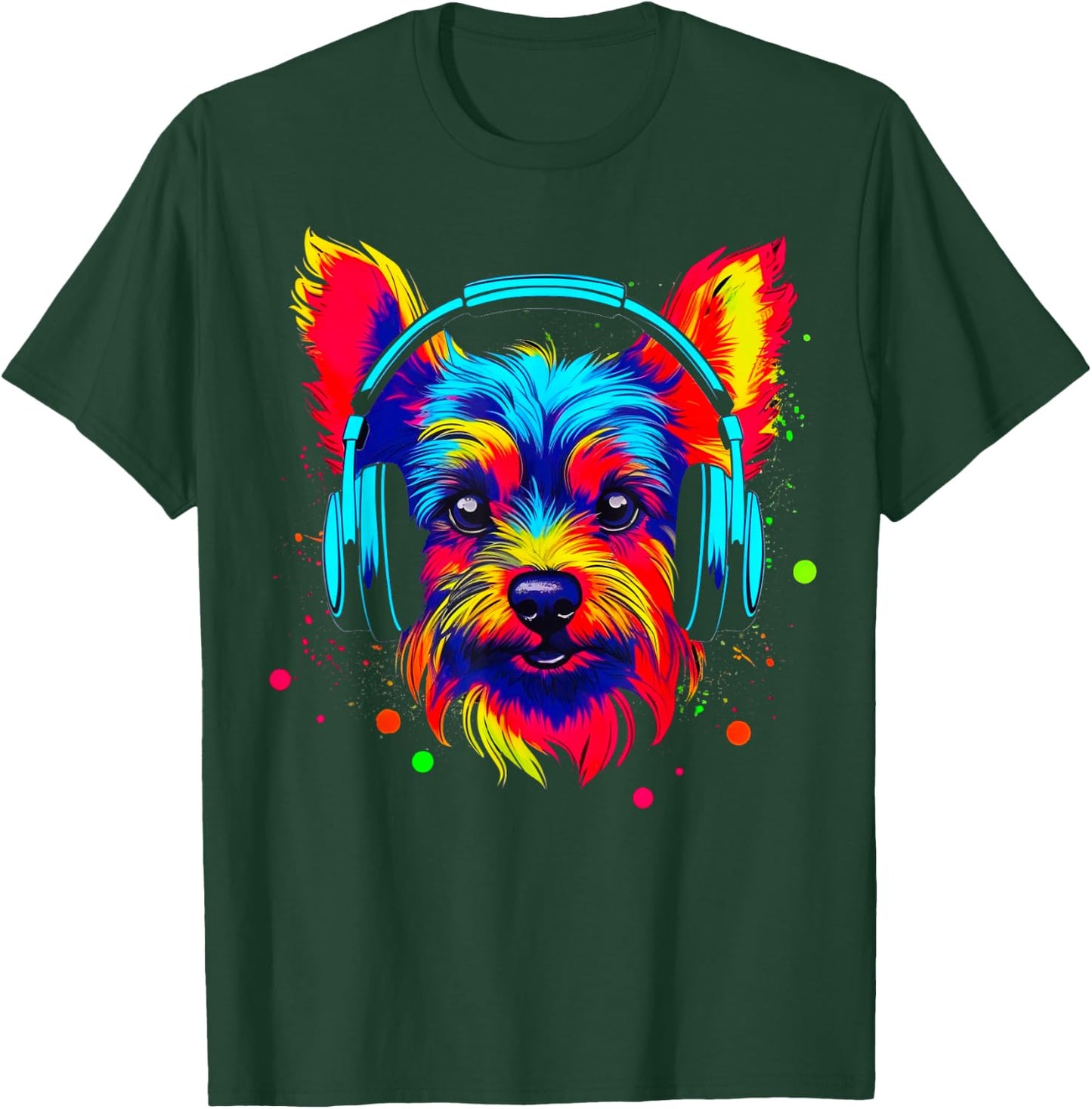 Yorkie Dog Yorkshire Terrier DJ T-Shirt - T-Shirt | Forest