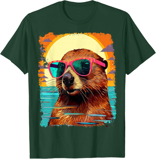 Pop Art Colorful Hawaiian Beaver T-Shirt - T-Shirt | Forest