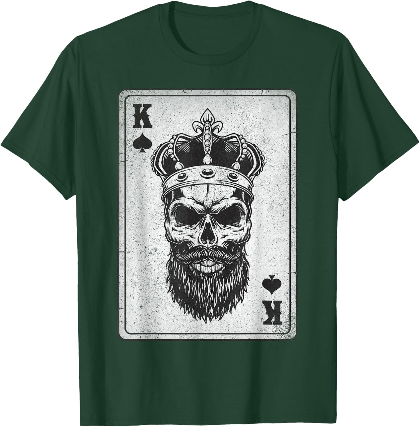 King Skull and Queen – 2/2 Karte mit Herzen, bündig T-Shirt - T-Shirt | Forest