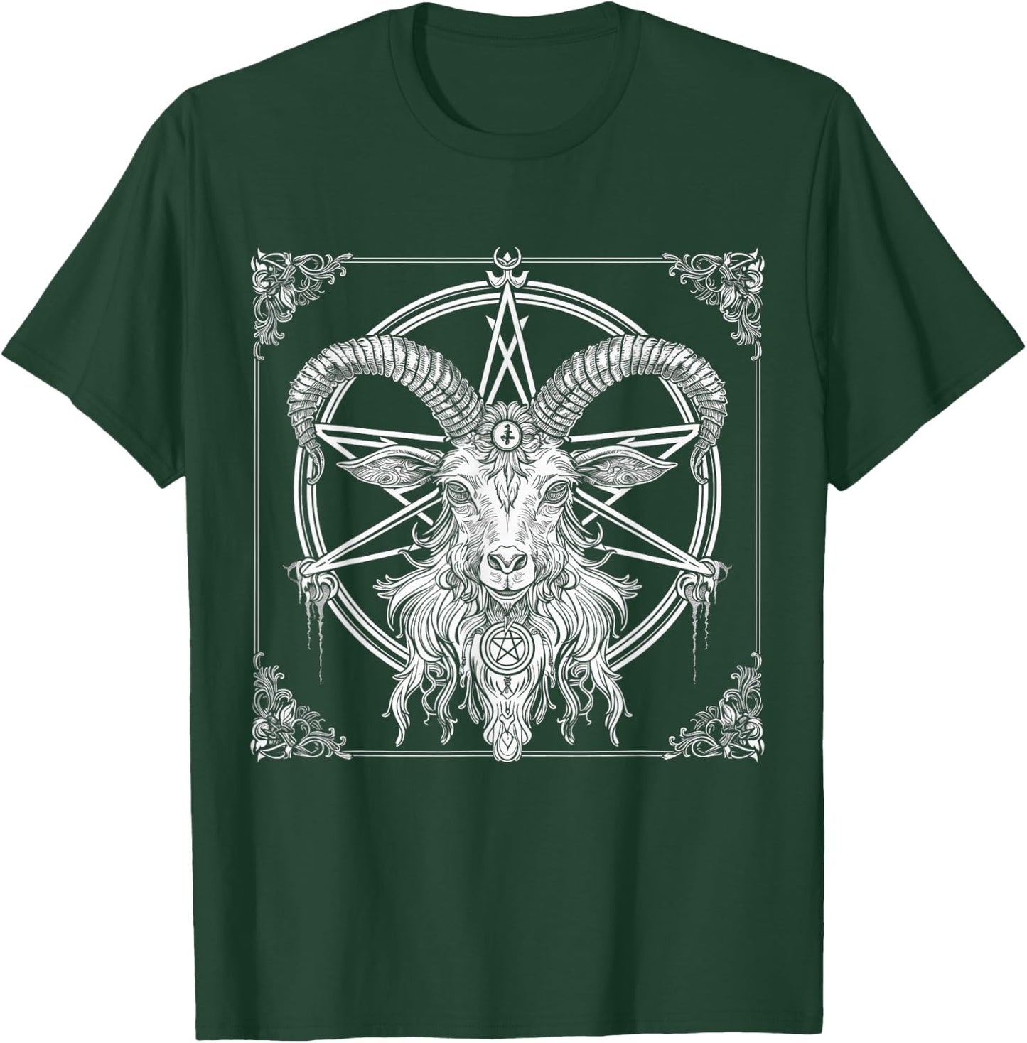Baphomet Goat Satanist Halloween Metal Head Satanism T-Shirt - T-Shirt | Forest