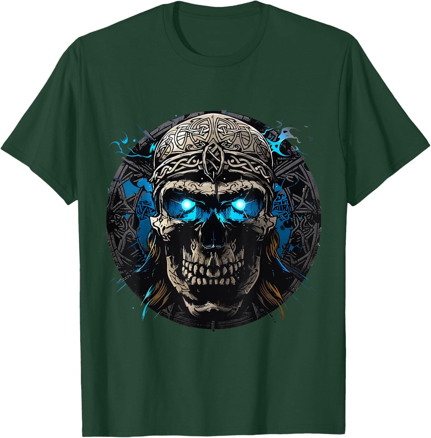 Viking Skull Valhalla Celten Nordmann Skull Vikings , Black, S T-Shirt - T-Shirt | Forest
