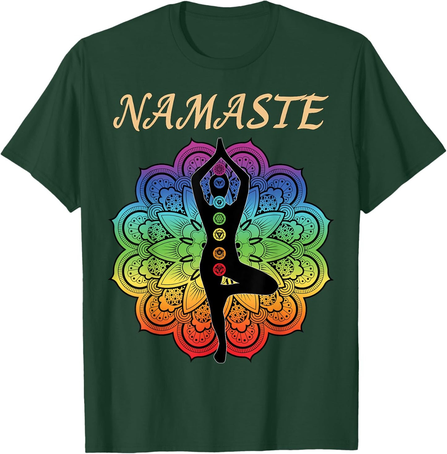 7 Chakra Namaste Reiki Kundalini Yoga T-Shirt - T-Shirt | Forest