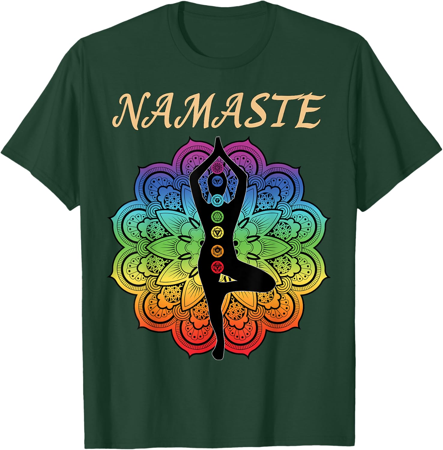 7 Chakra Namaste Reiki Kundalini Yoga T-Shirt - T-Shirt | Forest