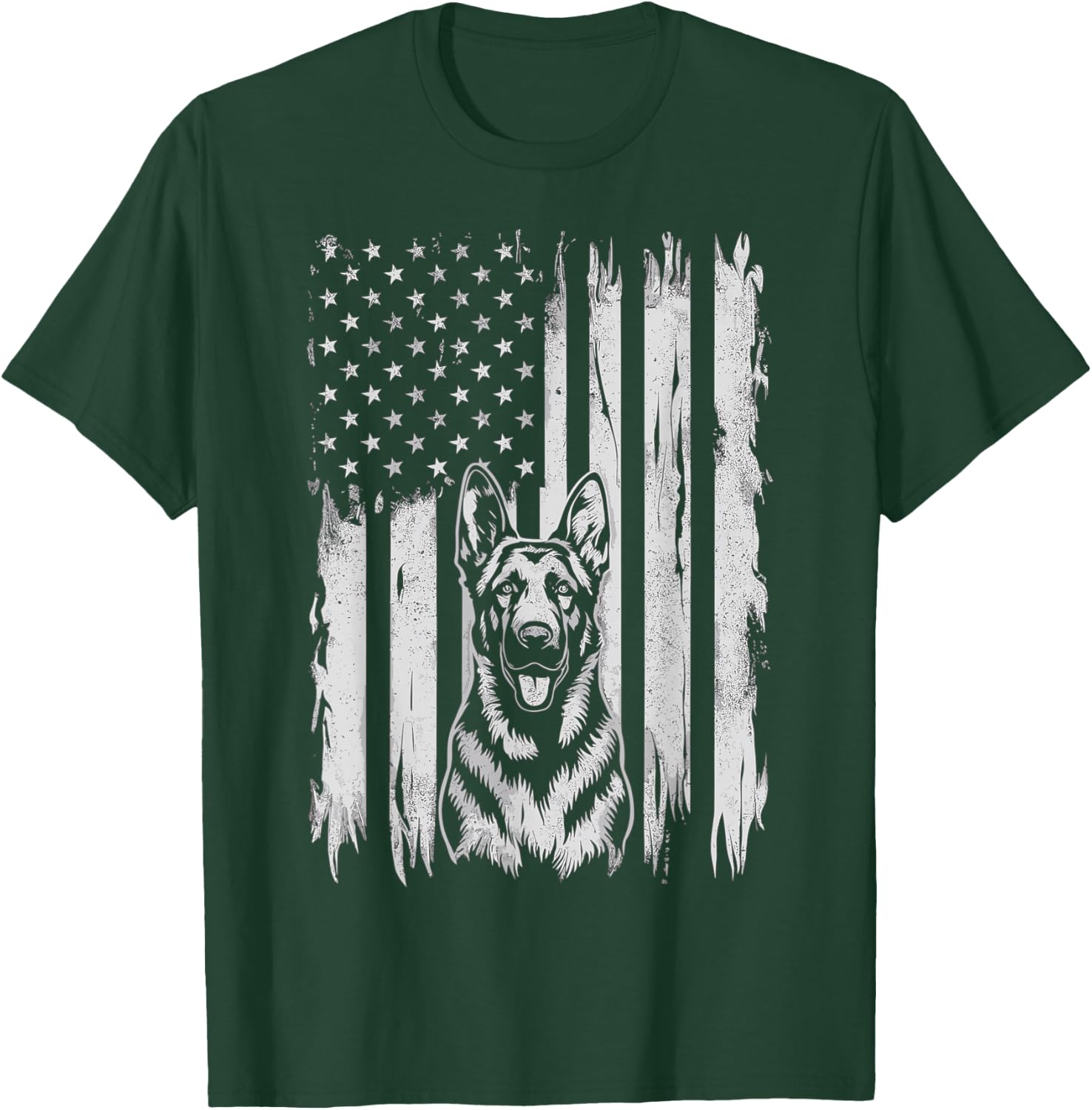 Patriotic German Shepherd 4th Of July Shepherd T-Shirt - T-Shirt | Forest