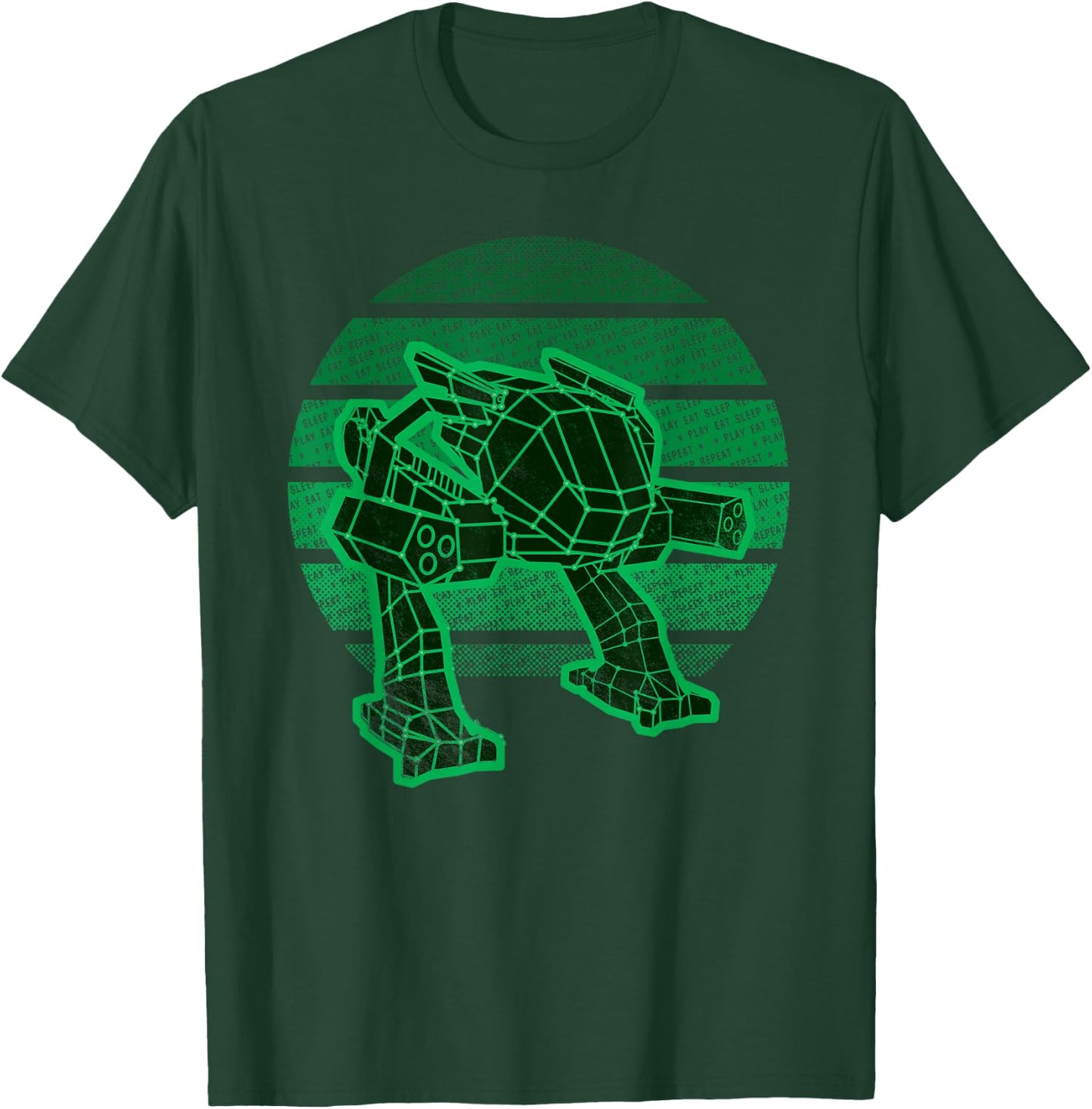 Mecha Shirt Battle Robot Combat Mech Walker Retro Gamer T-Shirt - T-Shirt | Forest