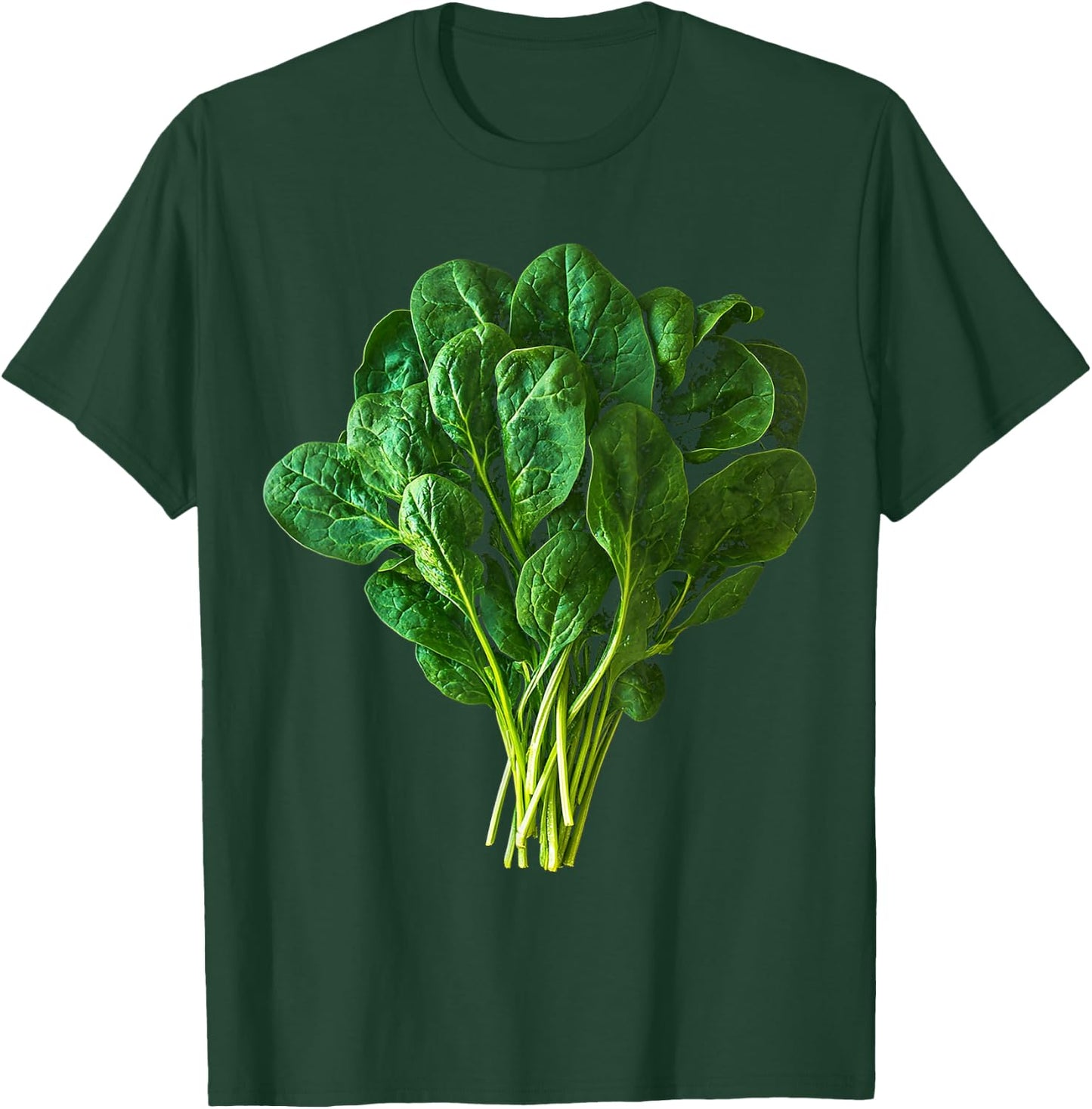 Spinach Spinach Pattern Illustration, Black, S T-Shirt - T-Shirt | Forest