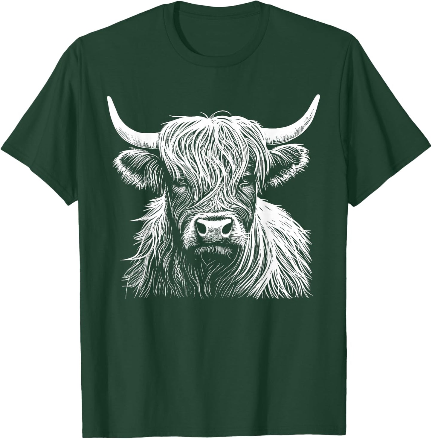 Highland Cow Scotland Scottish Fluffy Cow Cute Highland Coo T-Shirt - T-Shirt | Forest