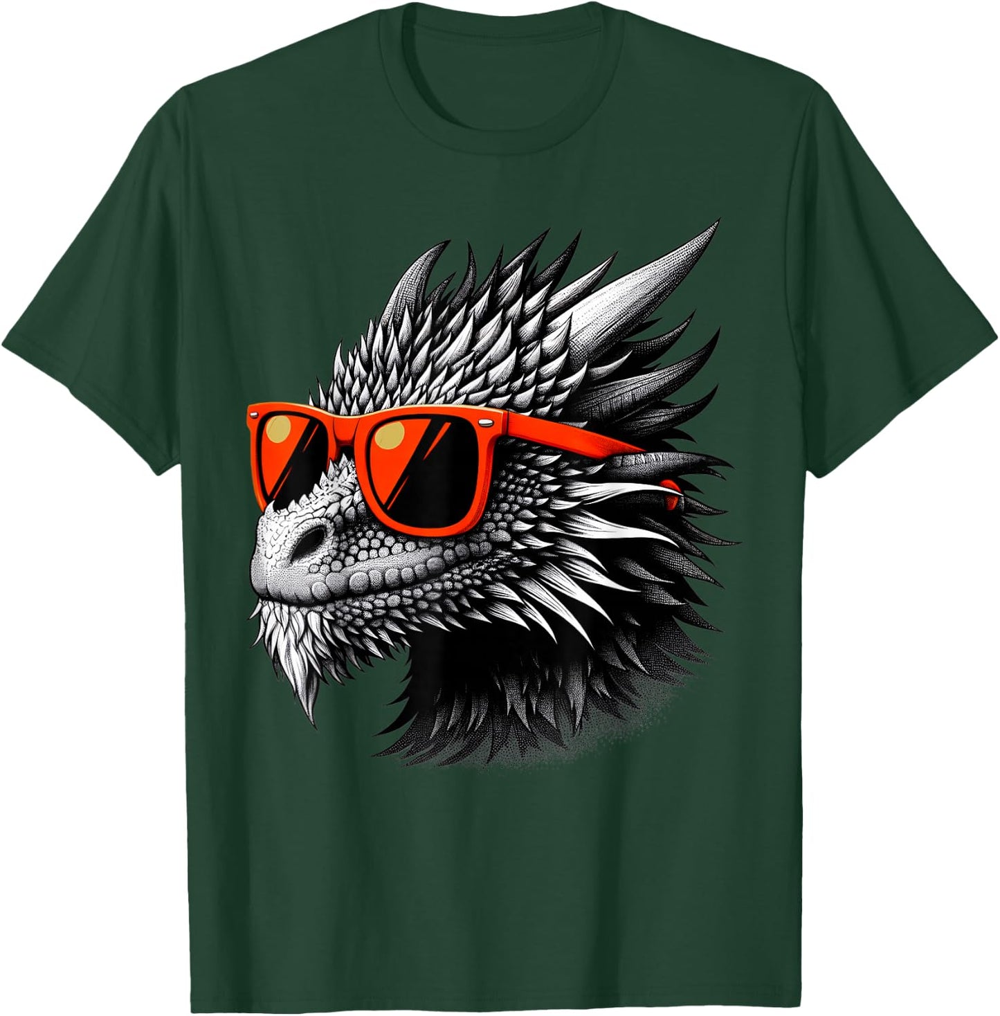 Cool Dragon Wearing Sunglasses Graphic Art T-Shirt - T-Shirt | Forest