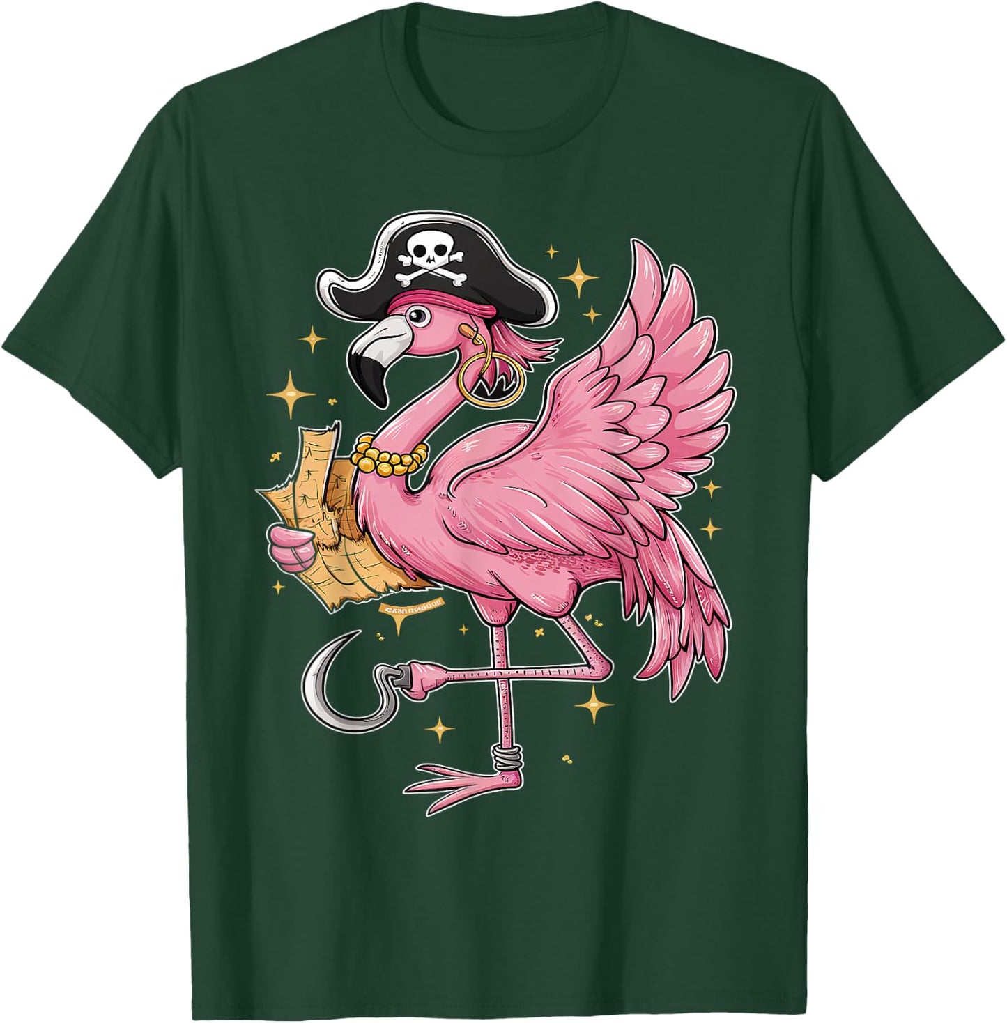 Pirate Pink Flamingo Halloween Party Girls women T-Shirt - T-Shirt | Forest