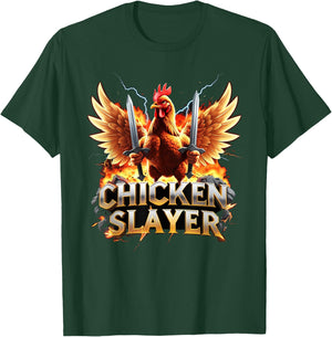 Chicken Slayer – Funny Meme Graphic for Chicken Lovers T-Shirt - T-Shirt | Forest