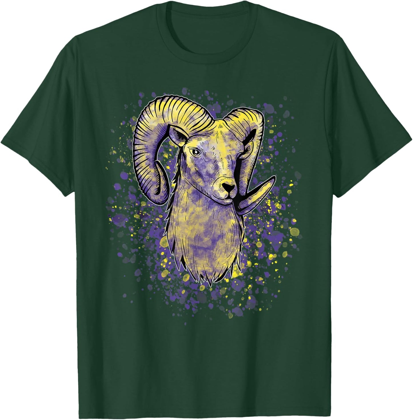 Widderkopf Astrologie Tierkreiszeichen Sternzeichen Widder T-Shirt - T-Shirt | Forest