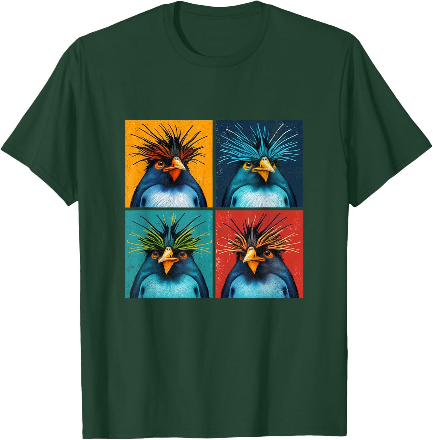 Rockhopper Penguin Pop Art Design Illustration Colourful Men T-Shirt - T-Shirt | Forest