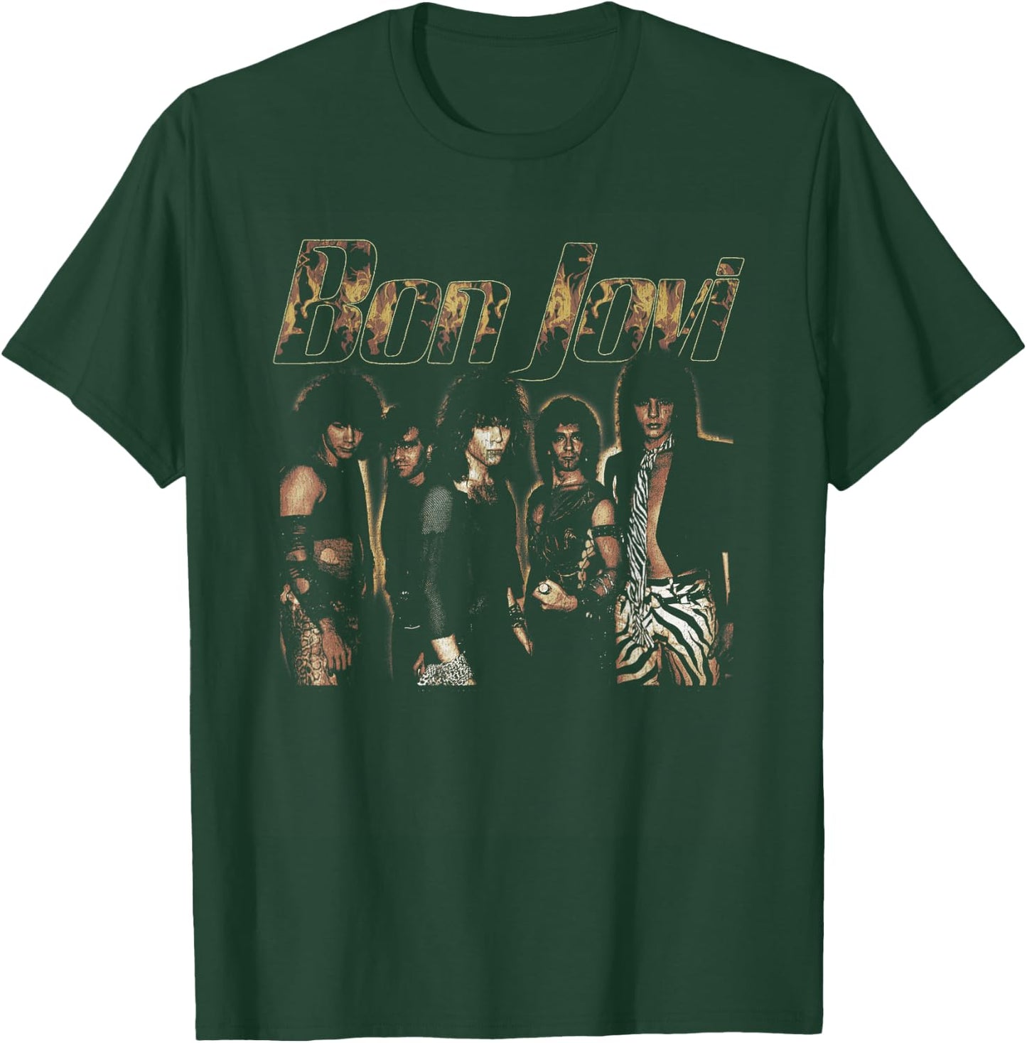 Official Bon Jovi Flames , black T-Shirt - T-Shirt | Forest