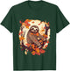 Sloth Fall Leaves Thanksgiving Day Animal Men Women Kids T-Shirt - T-Shirt | Forest