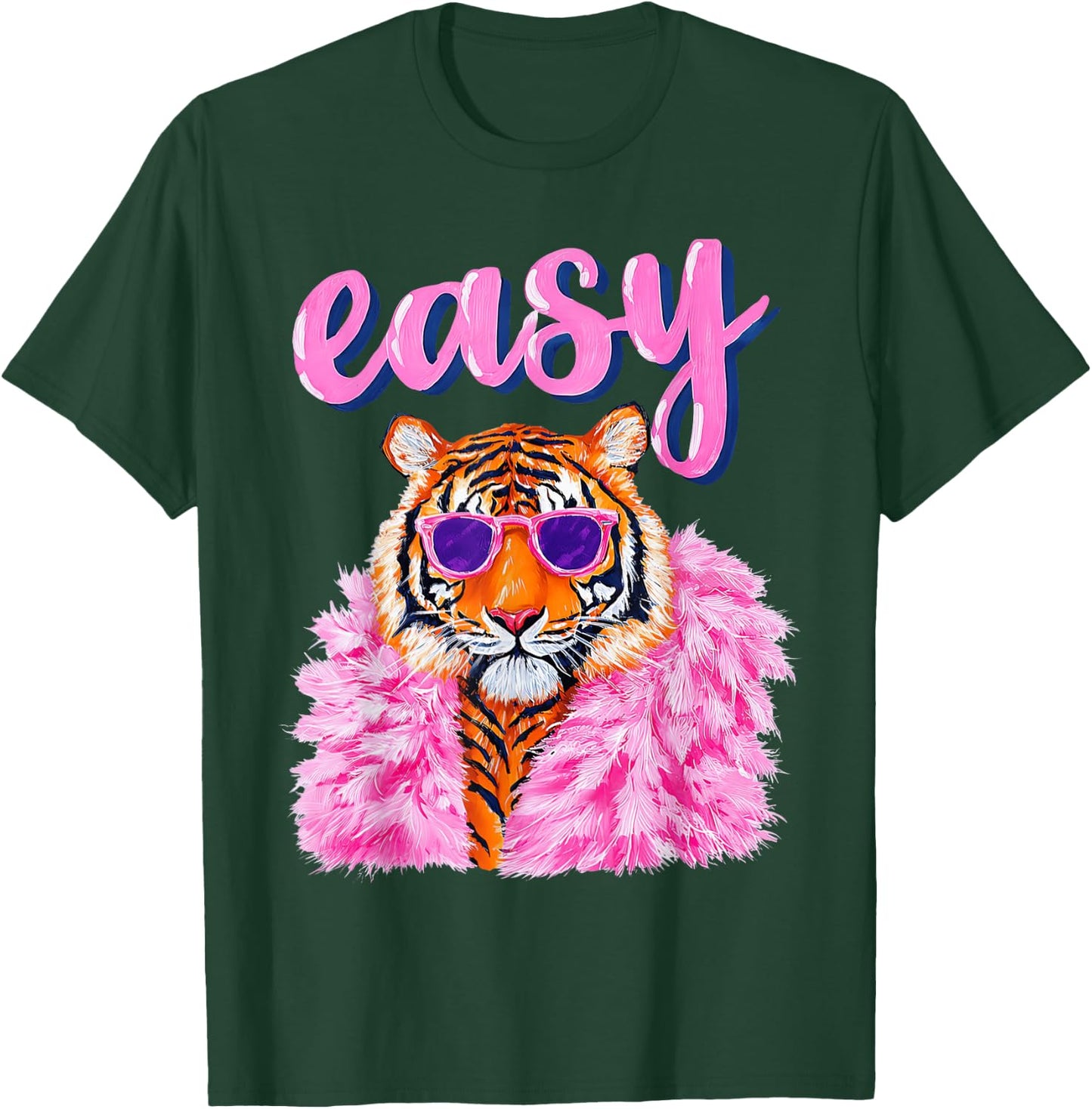 Easy Tiger Funky Glasses Pink Fur Coat T-Shirt - T-Shirt | Forest