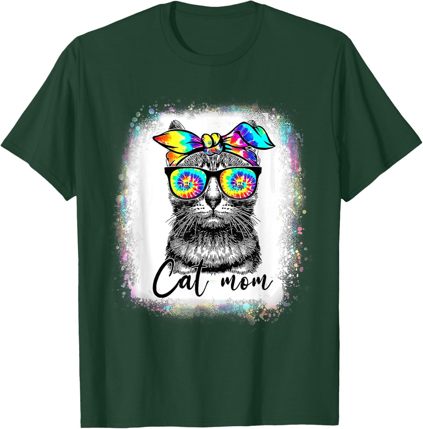 Best Cat Mom Ever Tie Dye Cat Mommy Mother's Day Catmother Women T-Shirt - T-Shirt | Forest