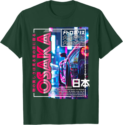 Osaka City 80s Synthwave Racing Car Japan Osaka