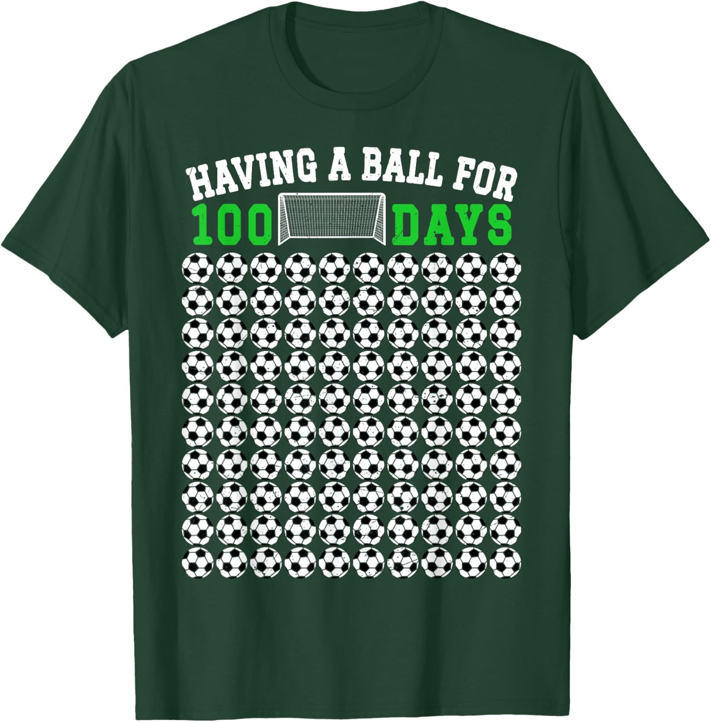 100 Days Of School Soccer 100th Day Of School For Boys Kids T-Shirt - T-Shirt | Forest