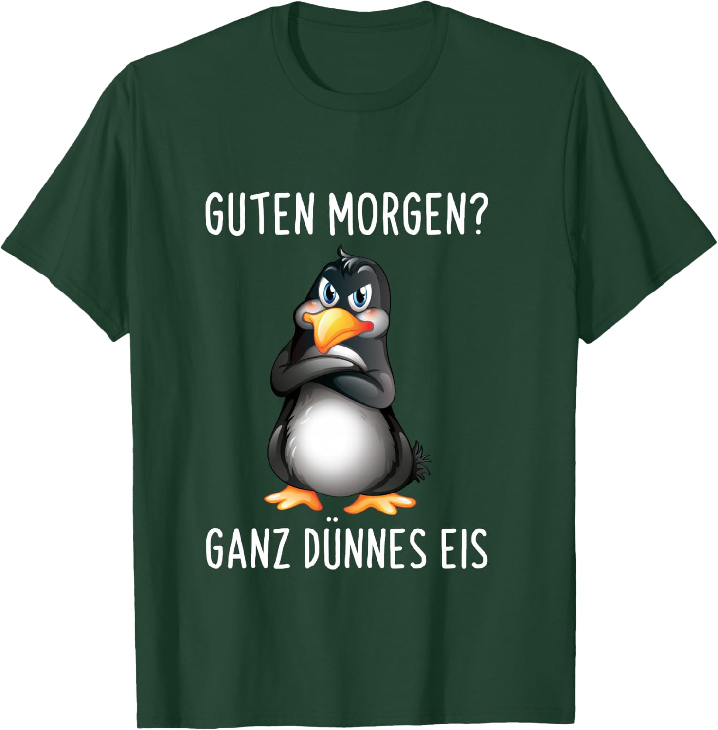 Guten Morgen? Ganz Thin Ice Cream Morgenmuffel Funny Penguin Long-Sleeved Shirt, black, s T-Shirt - T-Shirt | Forest