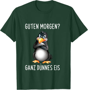 Guten Morgen? Ganz Thin Ice Cream Morgenmuffel Funny Penguin Long-Sleeved Shirt, black, s T-Shirt - T-Shirt | Forest