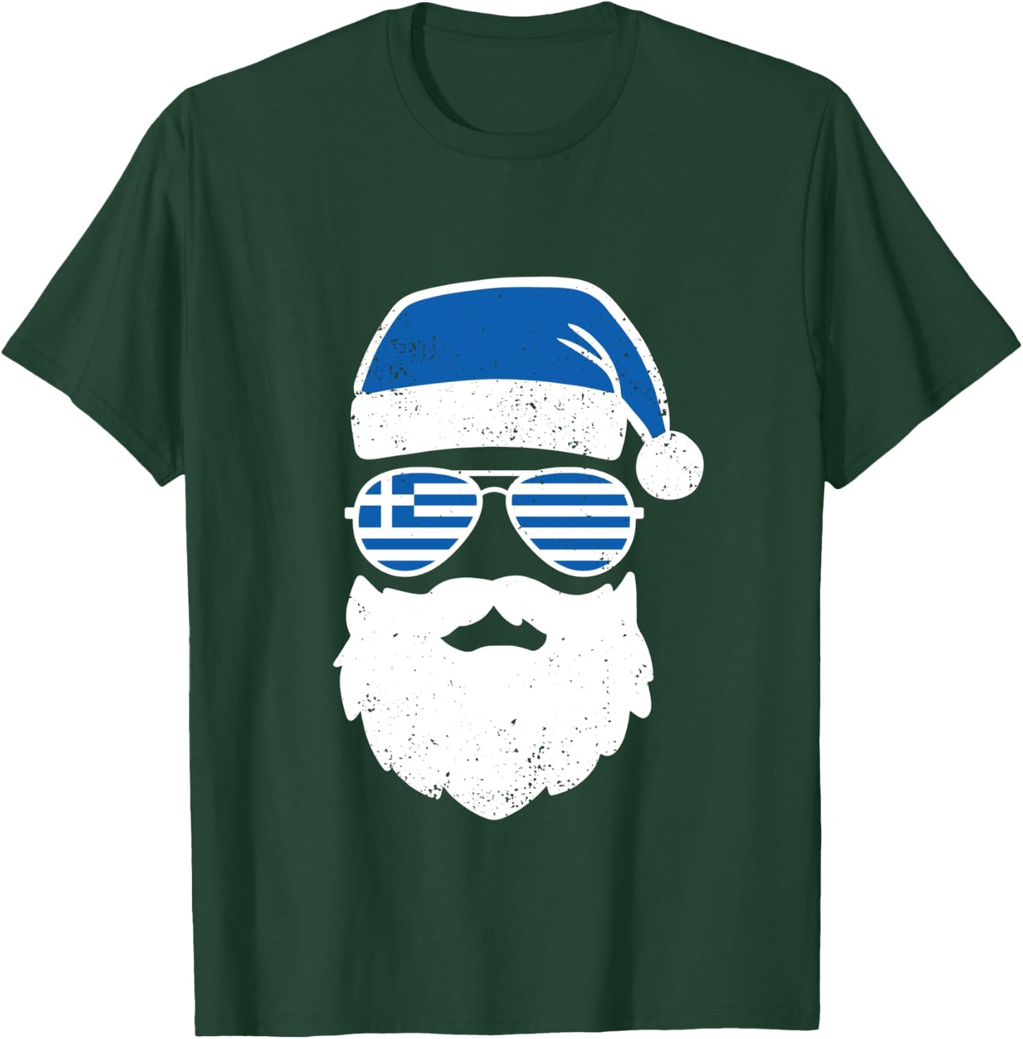 Greek Orthodox Christmas Santa Claus Greece Flag Greek T-Shirt - T-Shirt | Forest