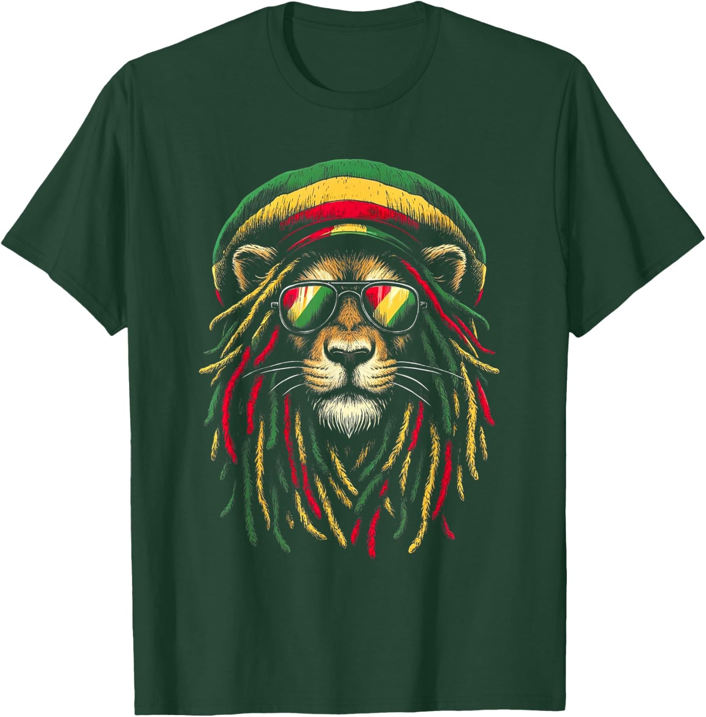 Jamaican Lion Reggae Roots Lion of Juda Rasta Music , black T-Shirt - T-Shirt | Forest