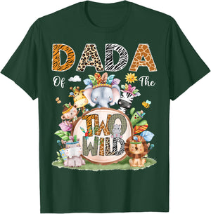 Dada Of The Two Wild 2Nd Birthday Animal Safari Tribal T-Shirt - T-Shirt | Forest
