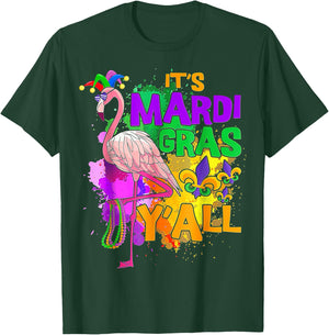 Flamingo Mardi Gras , It's Mardi Gras Y'all Carnival Party T-Shirt - T-Shirt | Forest
