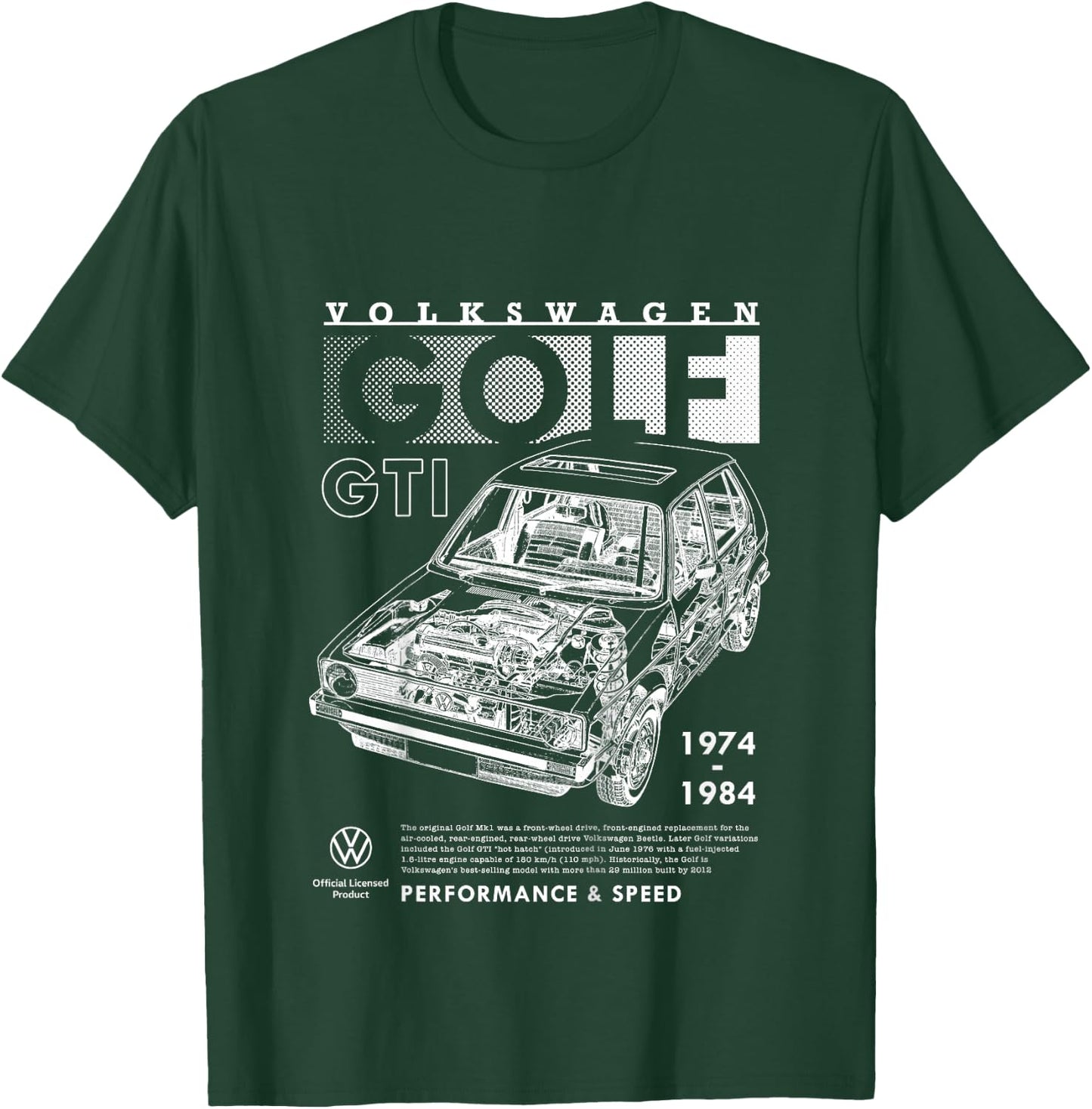 Kids Volkswagen Golf GTI Mk1 Performance & Speed Kids , Black, 2 T-Shirt - T-Shirt | Forest
