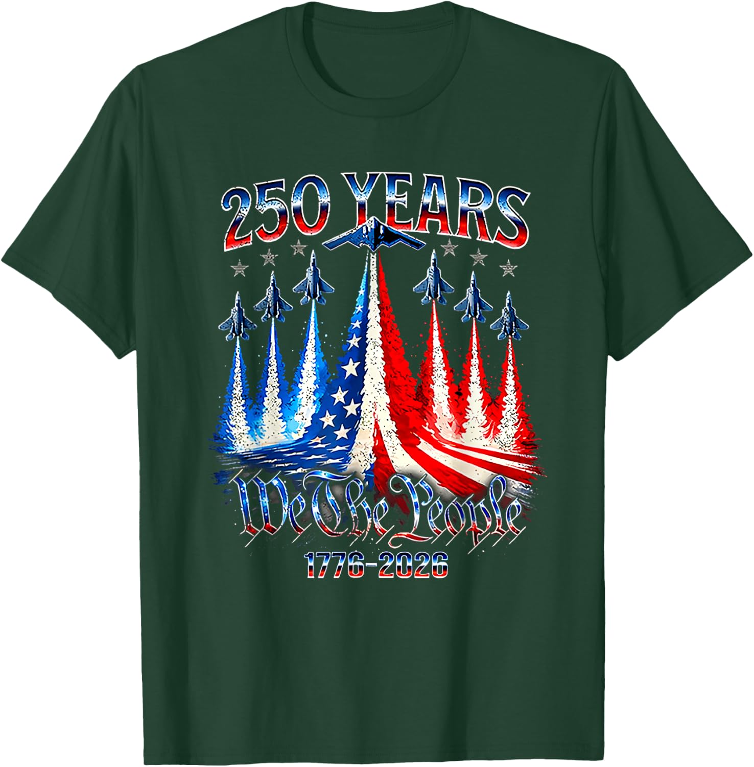 250th Anniversary 250 Year America Freedom Air Jets T-Shirt - T-Shirt | Forest