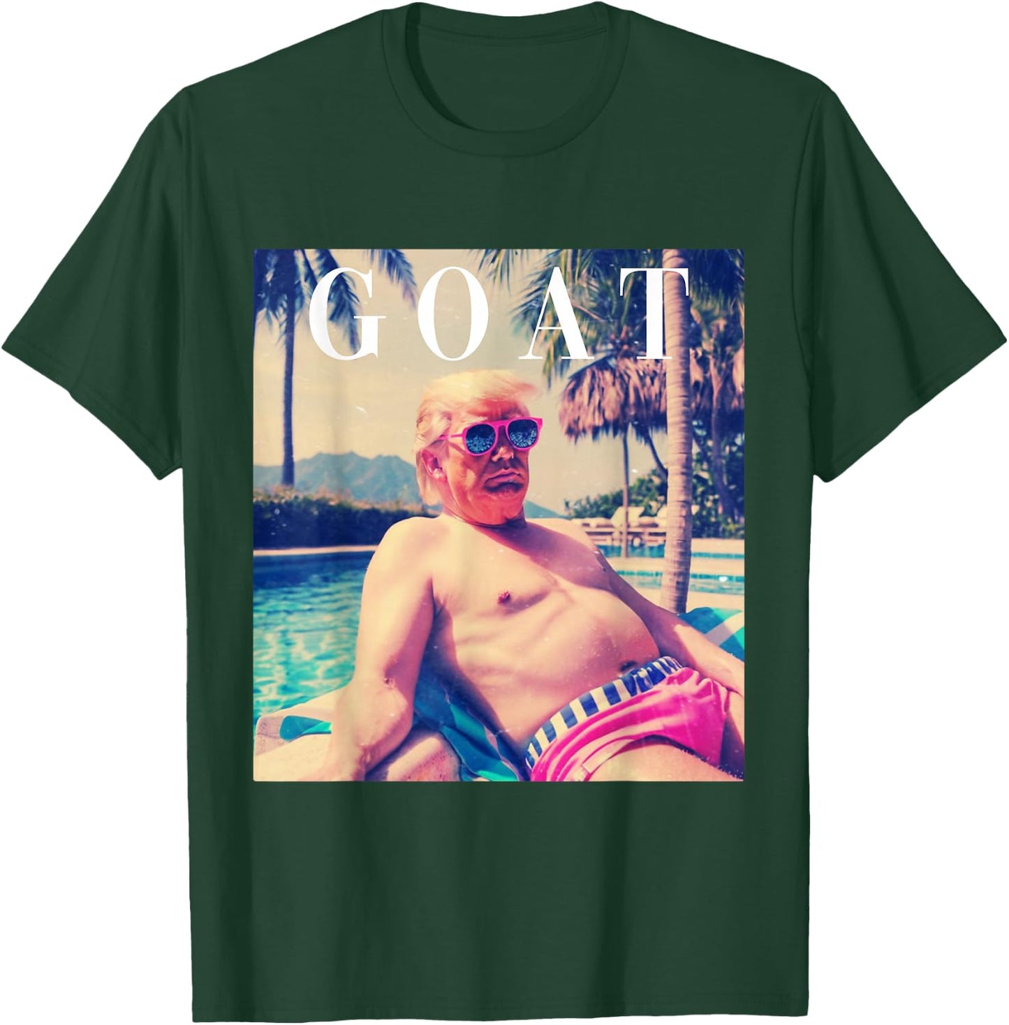 Trump GOAT Shirt Funny Summer 2024 Republican Donald Trump T-Shirt - T-Shirt | Forest